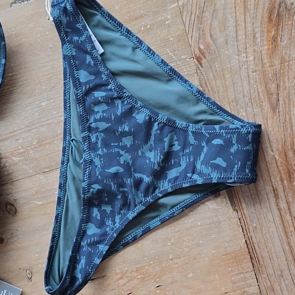 NWT Vuori Women's Aqua Triangle Top And Bikini Bottom In Beryl Spots - Picture 7 of 10